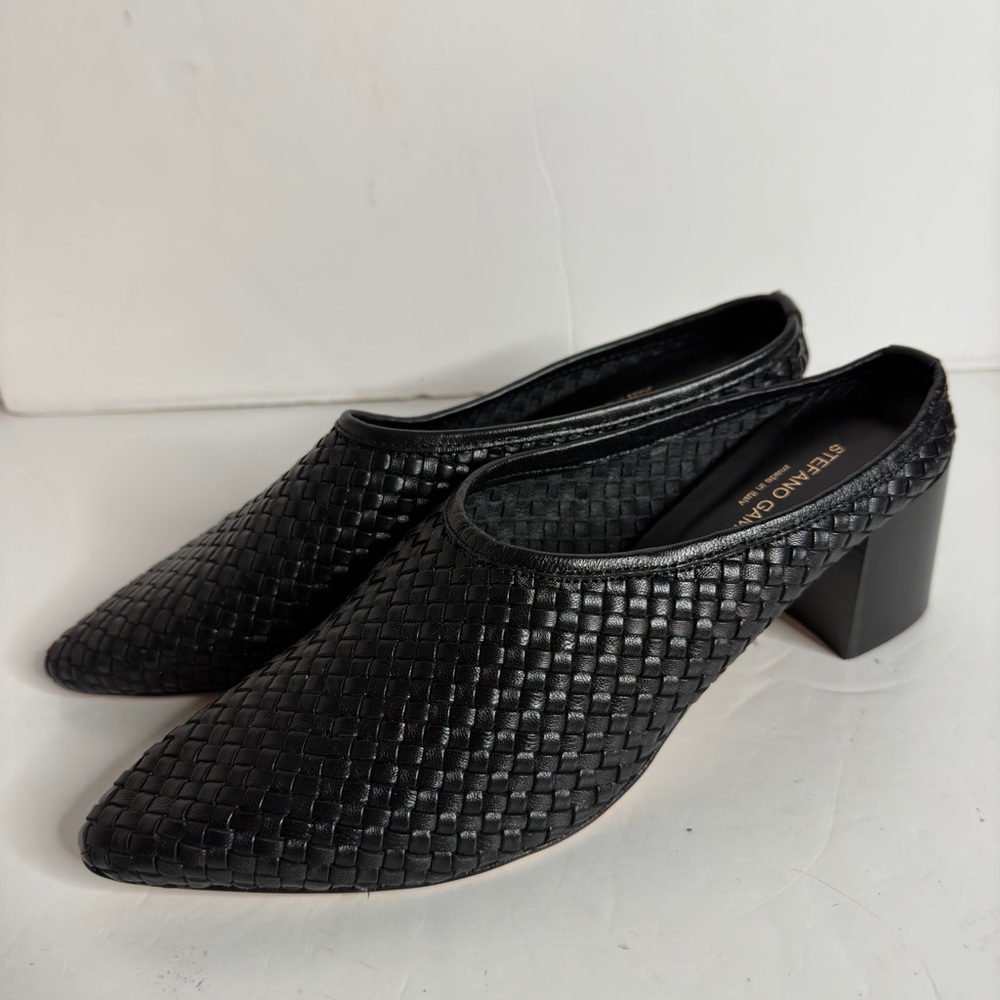 STEFANO GAMBA Italian Woven High Heel Mules